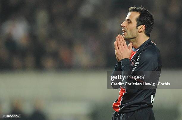 Ludovic Giuly during the French Ligue 1 soccer match between Paris Saint Germain and Valenciennes FC.