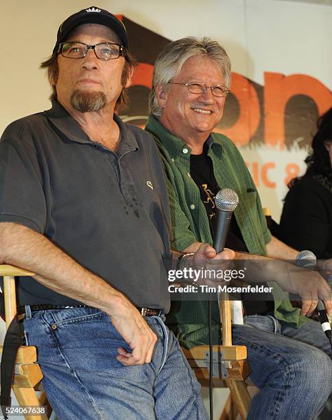 Stephen Stiils and Richie Furay of Buffalo Springfield attend the Press Conference as part of Day Three of the 2011 Bonnaroo Music and Arts Festival...