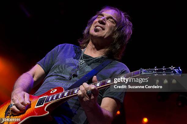 Musician Dave Amato perform in concert with REO Speedwagon at the Cedar Park Center on August 27, 2014 in Cedar Park, Texas.