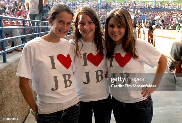Fans at the Jonas Brothers concert held at the Shoreline Amphitheater in Mountain View.