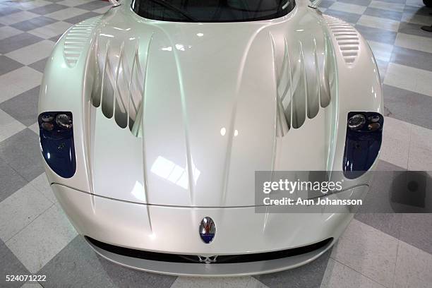 Maserati MC12 stands on display at the Riverside Automotive Museum in Riverside.