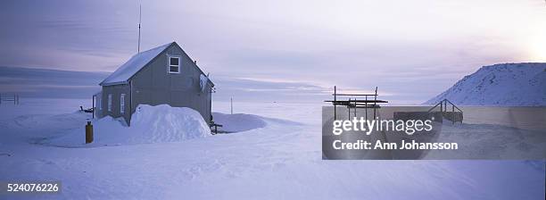 Home in the Yupik Eskimo village of Gambell on the St. Lawrence Island, in Alaska. | Location: Gamble, St. Lawrence Island, Alaska, USA.