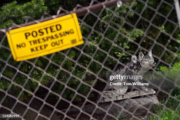 Statue of a fox sits at the home of former House Speaker Dennis Hastert, R-Ill., outside of Plano, Ill., April 21, 2016. He will be sentenced on...