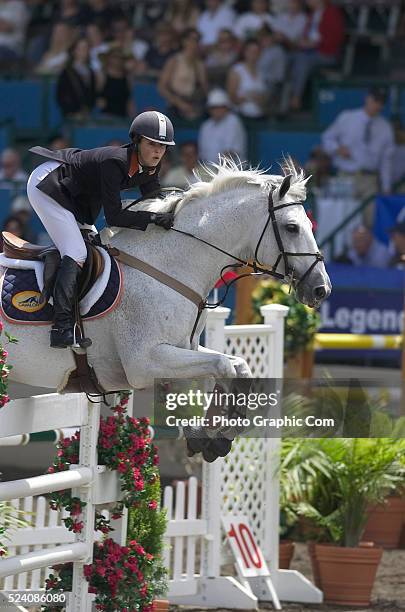 Gabriella Salick, on Sandstone Laurin, competes in the 2004 Bayer/USET Festival of Champions, Presented by State Line Tack at the Del Mar Fair...