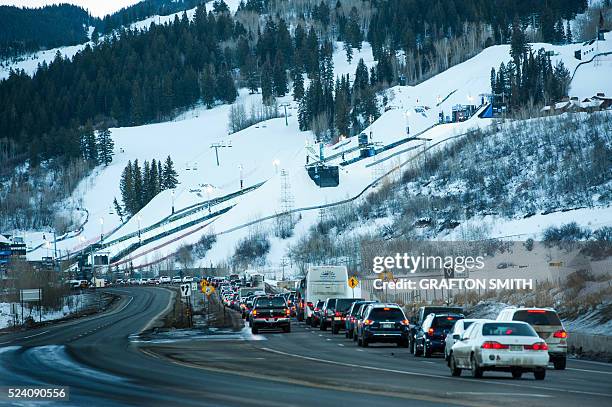 Highway 82 Traffic - Aspen Winter XGames at the Base of Buttermilk Mountain