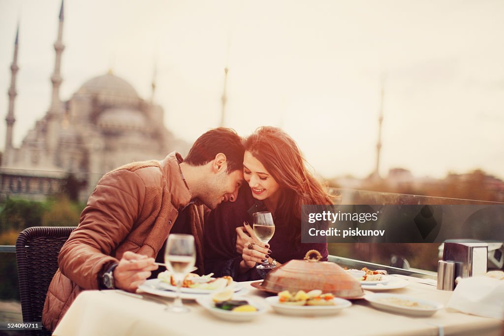 Turkish Couple in Cafe