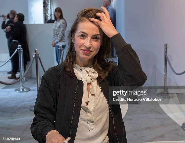 Aspekte-Literaturpreis winner Kat Kaufmann signs copies of her novel ‘Superposition', in the 67th Frankfurt Book Fair, in Frankfurt, Germany, 15...