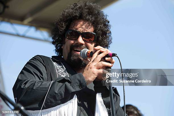 Alex Marrero of BROWN SABBATH performs at Pachanga Latino Music Festival at Fiesta Gardens in Austin on May 10, 2014