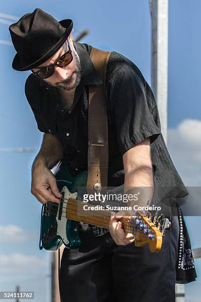 Greg Gonzalez of BROWN SABBATH performs at Pachanga Latino Music Festival at Fiesta Gardens in Austin on May 10, 2014