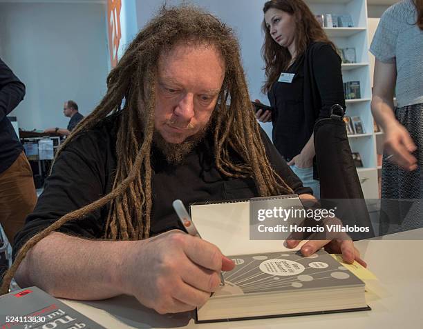 American writer, computer scientist, and composer of classical music Jaron Zepel Lanier, a pioneer in the field of virtual reality and co-founder of...