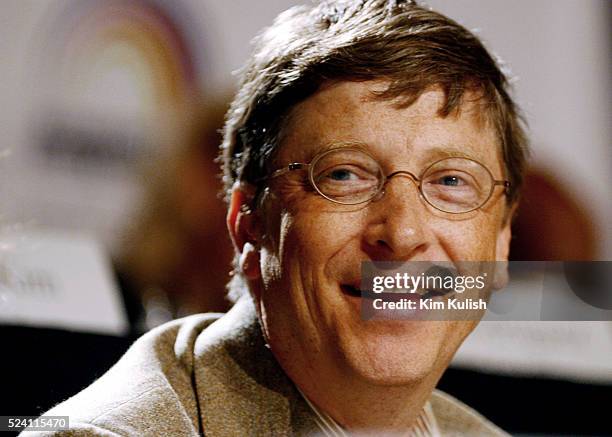 Microsoft's Chairman Bill Gates at a luncheon in San Jose for the Rainbow/PUSH Coalition conference. High tech and telecommunications industry...