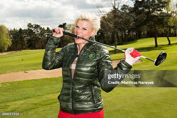 Melanie Mueller attends the Eagles charity golf tournament on April 25, 2016 in Berlin, Germany.