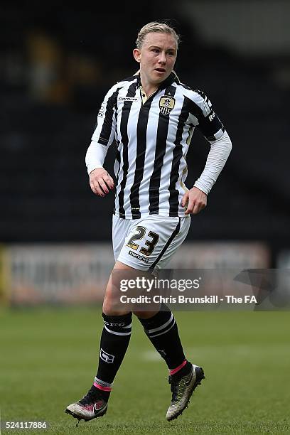 Laura Bassett of Notts County Ladies in action during the FA WSL match between Notts County Ladies and Reading FC Women at Meadow Lane on April 24,...