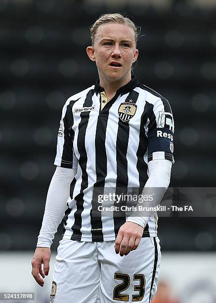 Laura Bassett of Notts County Ladies in action during the FA WSL match between Notts County Ladies and Reading FC Women at Meadow Lane on April 24,...