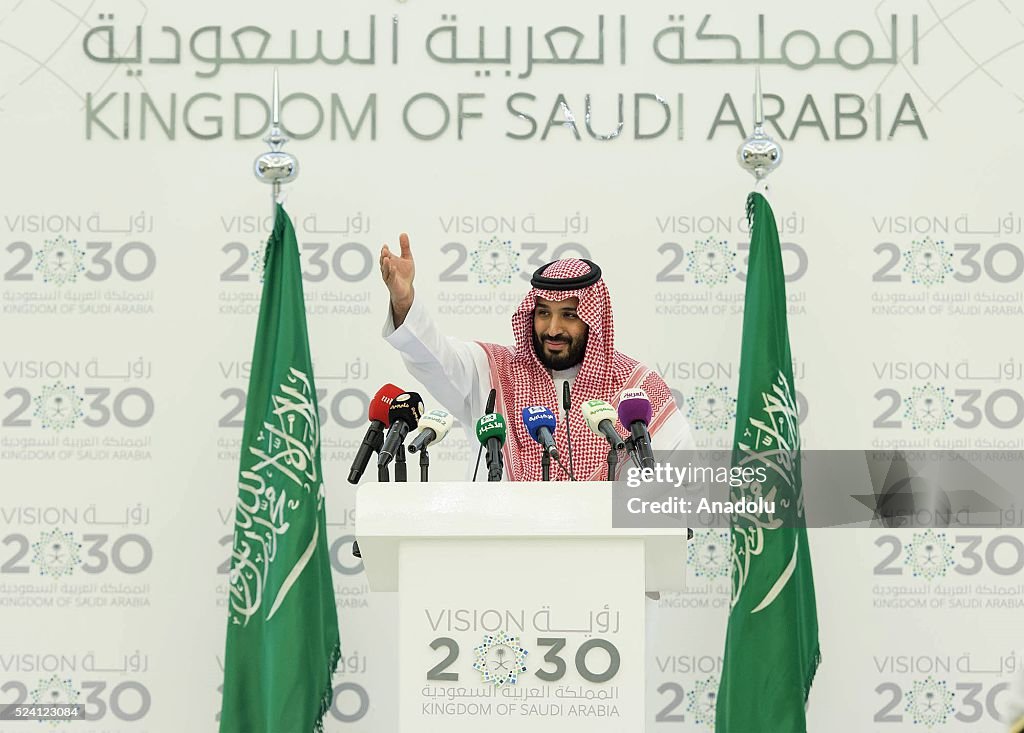Deputy Crown Prince of Saudi Arabia Mohammad bin Salman Al Saud press conference in Riyadh