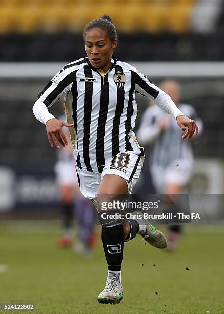 Rachel Yankey of Notts County Ladies in action during the FA WSL match between Notts County Ladies and Reading FC Women at Meadow Lane on April 24,...
