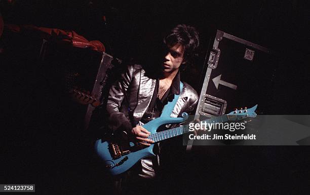 Prince performs at Bunker's Music Bar & Grill in Minneapolis, Minnesota on April 4, 1988.