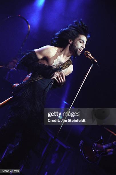 Prince performs during the Nude Tour at the St. Paul Civic Center Arena in St. Paul, Minnesota on May 6, 1990.