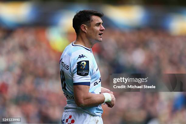 Dan Carter of Racing 92 during the European Rugby Champions Cup Semi-Final match between Leicester Tigers and Racing 92 at the City Ground on April...