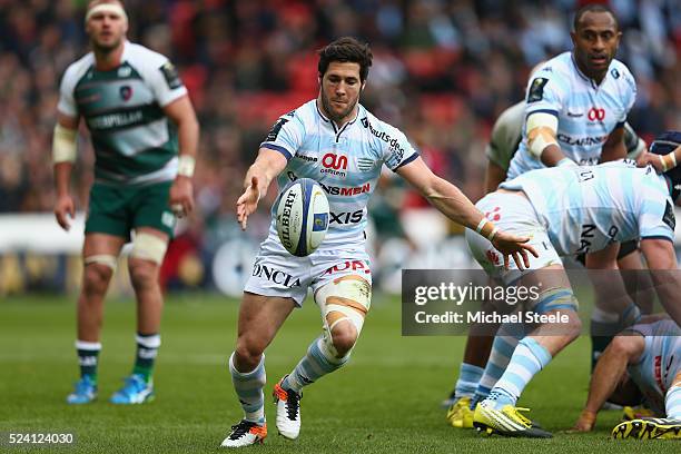 Maxime Machenaud of Racing 92 during the European Rugby Champions Cup Semi-Final match between Leicester Tigers and Racing 92 at the City Ground on...