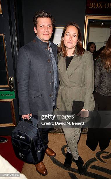 Nigel Harman and Lucy Liemann attend the Gala Night performance of "Doctor Faustus" at The Duke Of York's Theatre on April 25, 2016 in London, England