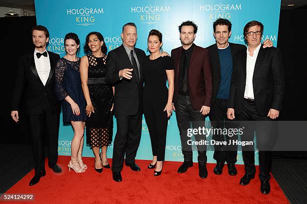 Producer Arcadiy Golubovich, Megan Maczko, Sarita Choudhury, Tom Hanks, Sidse Babett Knudsen, Alexander Black, Tom Tykwer and Producer Uwe Schott...