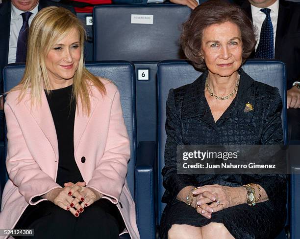 Cristina Cifuentes and Queen Sofia attend 'I Edicion Premios a la Excelencia de la Persona' during 'VIII Congreso Internacional de Excelencia. La...