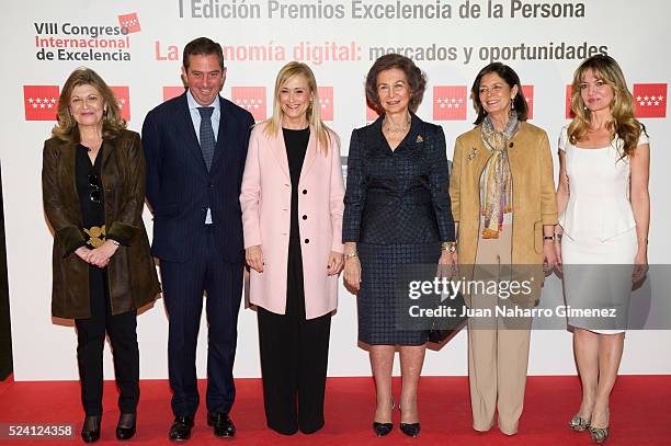 Cristina Cifuentes and Queen Sofia attend 'I Edicion Premios a la Excelencia de la Persona' during 'VIII Congreso Internacional de Excelencia. La...