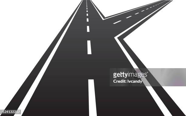 forked road - motorway junction stock illustrations