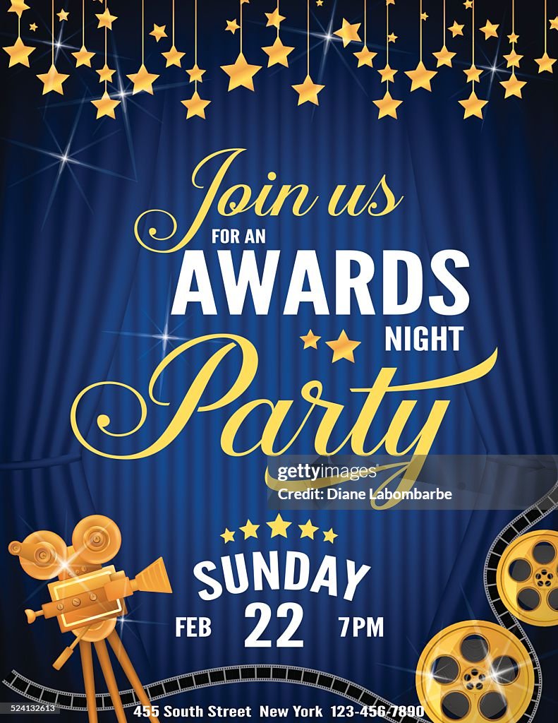 Movie Awards Night Party Invitation Template