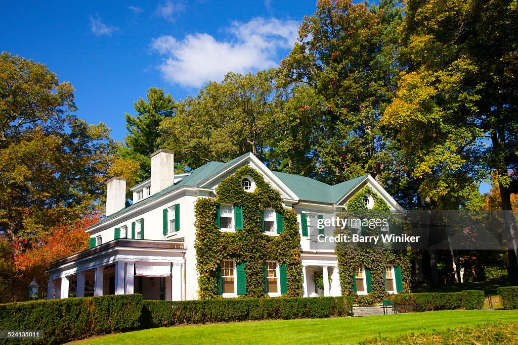 Mansion with ivy on North Broadway, Saratoga