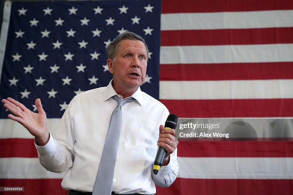 John Kasich Campaigns In Maryland Ahead Of State Primary