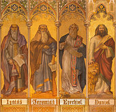 Trnava - neo-gothic fresco of prophets Isaiah, Jeremiah, Ezekiel, Daniel