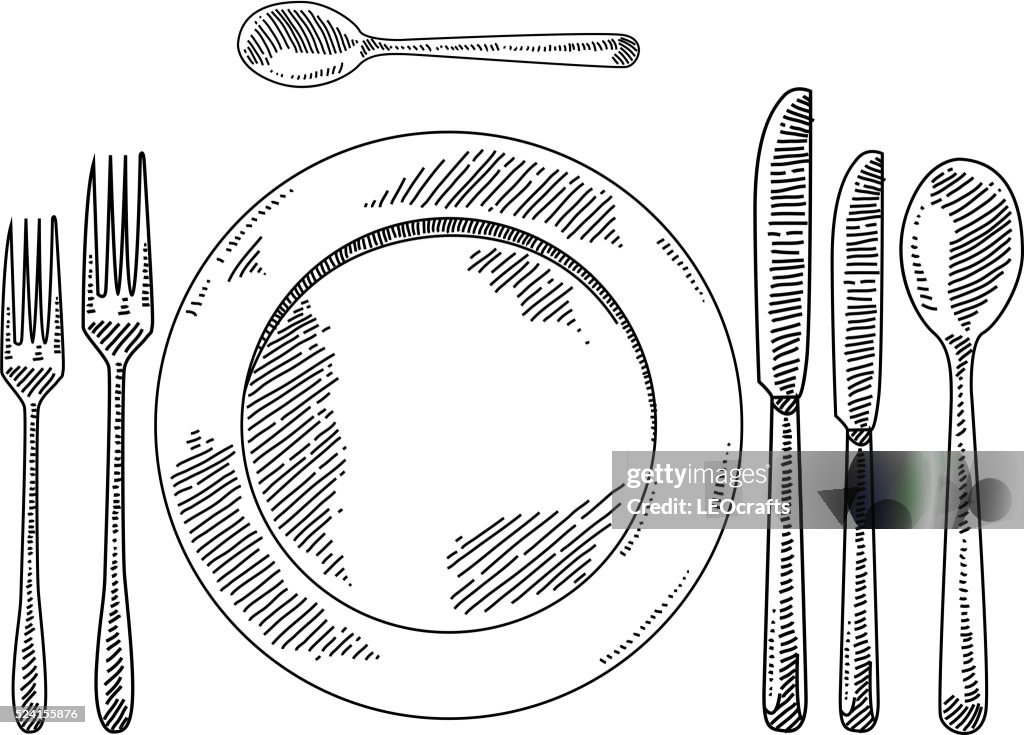Place setting Drawing