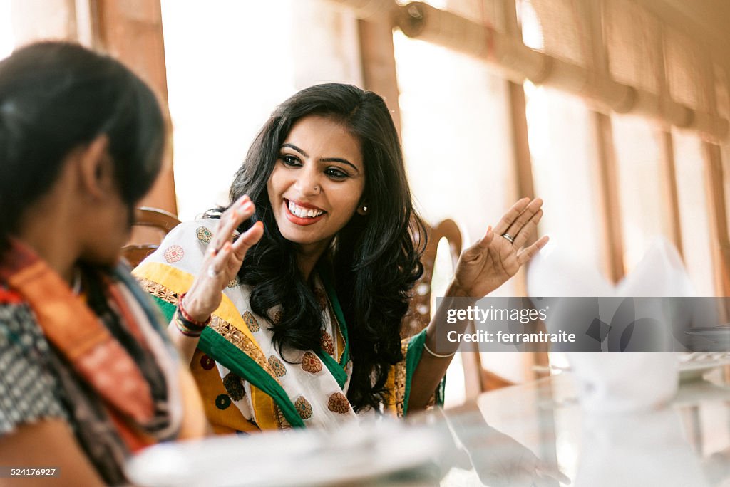 Young Indian Women Dining Together