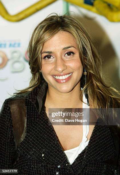 Singer Melanie Blatt arrives at the UK premiere of the animated film "Robots" at Vue Leicester Square March 14, 2005 in London.