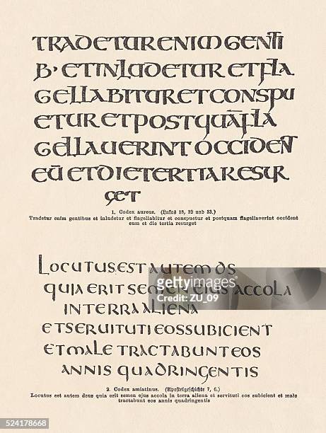 bibel manuskripte, fax, die im jahr 1882 vom hauptpostamt eingerichtet wurde veröffentlicht - ancient greek alphabet stock-grafiken, -clipart, -cartoons und -symbole