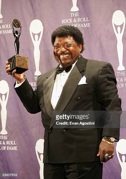 Inductee Percy Sledge poses backstage at the 20th Annual Rock And Roll Hall Of Fame Induction Ceremony at the Waldorf Astoria Hotel on March 14, 2005...