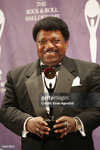 Inductee Percy Sledge poses backstage at the 20th Annual Rock And Roll Hall Of Fame Induction Ceremony at the Waldorf Astoria Hotel on March 14, 2005...