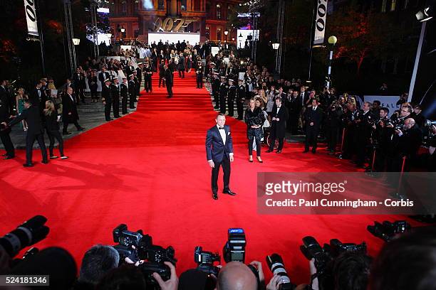 The Royal World Premiere of Skyfall - Daniel Craig who plays the lead role in the film on the red carpet the latest in the series of James Bond 007...