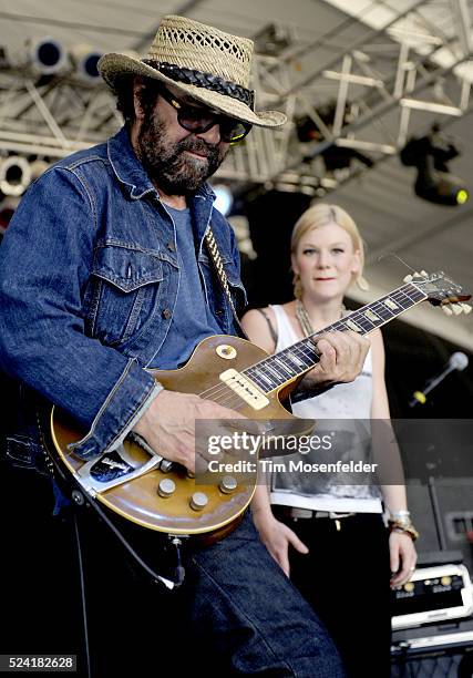 Daniel Lanois and Trixie Whitley of Daniel Lanois Black Dub perform as part of Day Four of the 2011 Bonnaroo Music and Arts Festival in Manchester,...