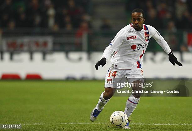Sidney Govou during the French Ligue 1 soccer match between Rennes and Lyon.