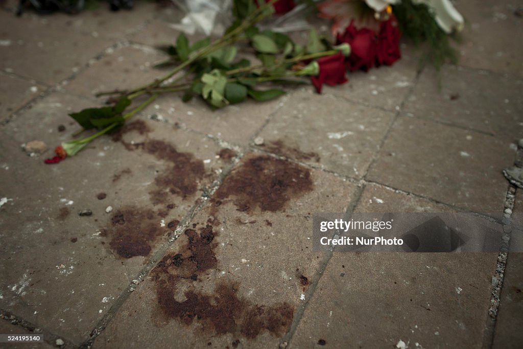 Aftermath of bombing attack on regional administration building in Lugansk