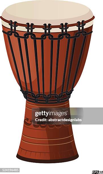 illustrazioni stock, clip art, cartoni animati e icone di tendenza di djembe tamburo isolato - bongo