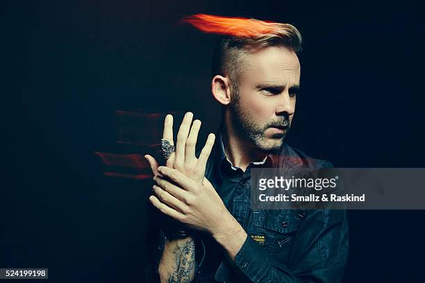 Actor Dominic Monaghan poses for a portrait in the Getty Images SXSW Portrait Studio Powered By Samsung on March 13, 2016 in Austin, Texas.