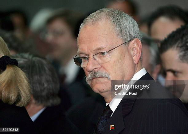 President of Slovakia Ivan Gasparovic visits the new Yad Vashem Holocaust Memorial museum on March 15, 2005 in Jerusalem, Israel. World leaders...