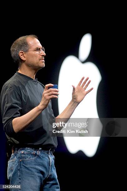 Apple Computer Inc. Chief Executive Officer Steve Jobs gives a keynote speech during the Apple Developer's Conference. Apple announced a new 30-inch...