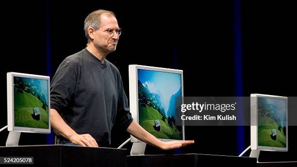 Apple Computer Inc. Chief Executive Officer Steve Jobs gives a keynote speech during the Apple Developers Conference. Apple announced a new 30-inch...