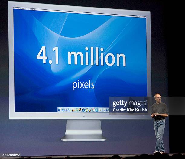 Apple Computer Inc. Chief Executive Officer Steve Jobs gives a keynote speech during the Apple Developers Conference. Apple announced a new 30-inch...