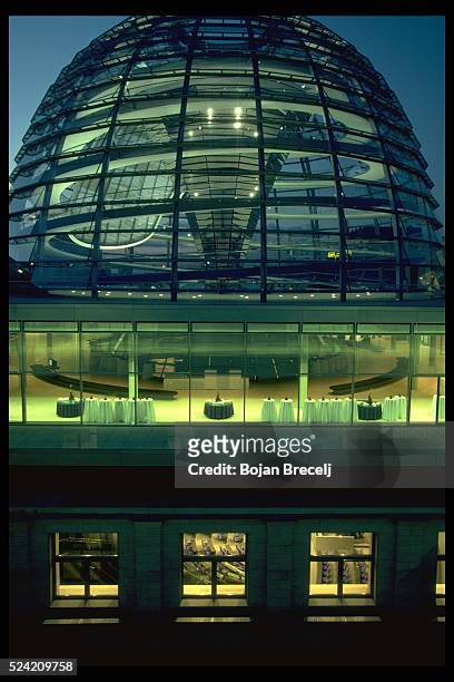 The reichstag/Bundestag renovated by the English architect Norman Foster.
